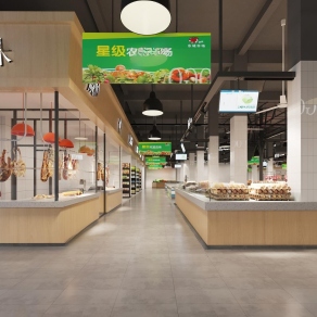 现代农贸市场3D模型下载